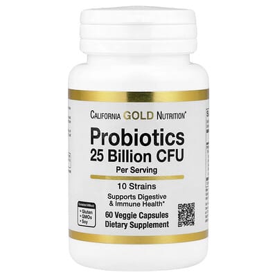 Norland California Gold Nutrition, Probiotics with Lactobacillus acidophilus, Bifidobacterium lactis, Lactobacillus plantarum, and Lactobacillus casei, 10 Strain Blend, 25 Billion CFU, 60 Veggie Capsules supplement Uganda UGX 66121