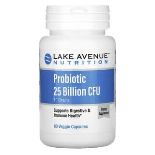 Lake Avenue Nutrition, Probiotics, Probiotika, Mischung aus 10 Stämmen, 25 Milliarden KBE, 60 pflanzliche Kapseln
