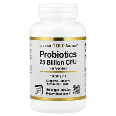 Norland California Gold Nutrition, Probiotics with Lactobacillus acidophilus, Bifidobacterium lactis, Lactobacillus plantarum, and Lactobacillus casei, 10 Strain Blend, 25 Billion CFU, 180 Veggie Capsules supplement Uganda UGX 10000