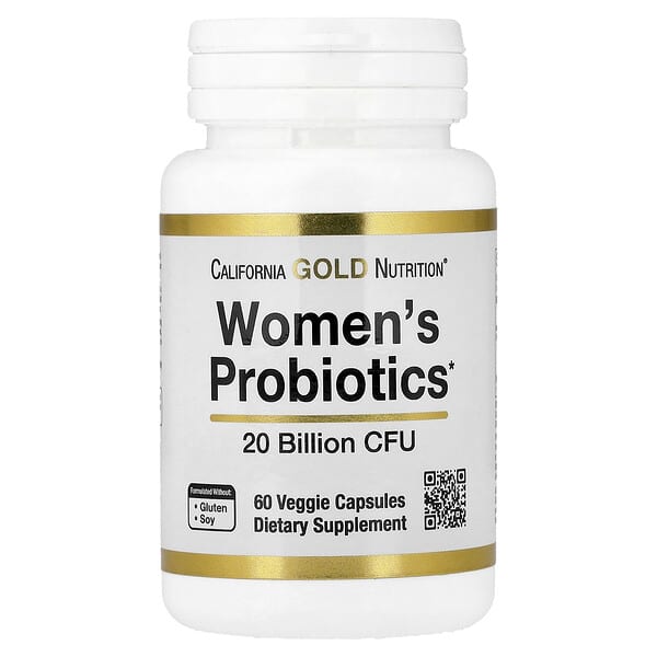 California Gold Nutrition Women's Probiotics with Probiotic Bacteria Blend, Bifidobacterium lactis, Lactobacillus acidophilus, and Lactobacillus rhamnosus, 20 Billion CFU, 60 Veggie Capsules