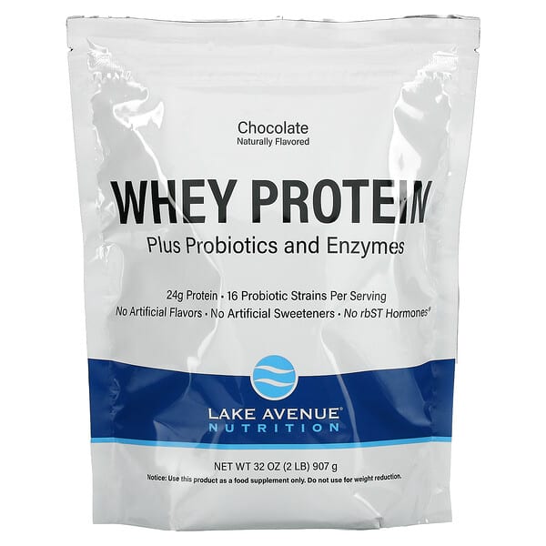 Lake Avenue Nutrition, Whey Protein + Probiotic, Molkenprotein und Probiotika, Schokoladengeschmack, Beutel, 907 g (2 lbs.)