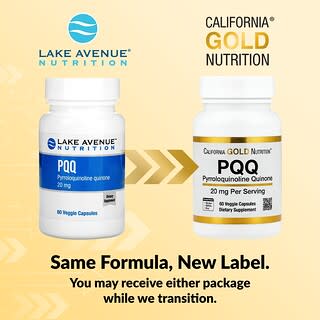 California Gold Nutrition, PQQ, 20 mg, 60 Veggie Capsules