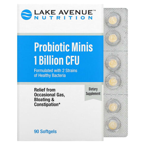 Lake Avenue Nutrition, Probiotic Minis, 2 Strain Blend, 1 Billion CFU, 90 Softgels