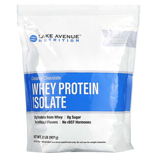 Lake Avenue Nutrition, изолят сывороточного протеина, сливочный шоколад, 907 г (2 фунта)