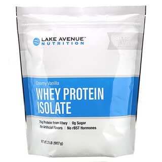 Lake Avenue Nutrition, Изолят сывороточного протеина, кремовая ваниль, 907 г (2 фунта)