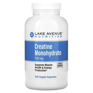 Lake Avenue Nutrition, Creatine Monohydrate, Kreatinmonohydrat, 750 mg, 240 vegetarische Kapseln