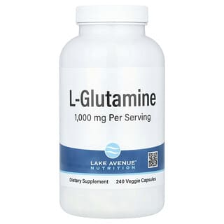 Lake Avenue Nutrition, L-glutamina, 1000 mg, 240 kapsułek roślinnych