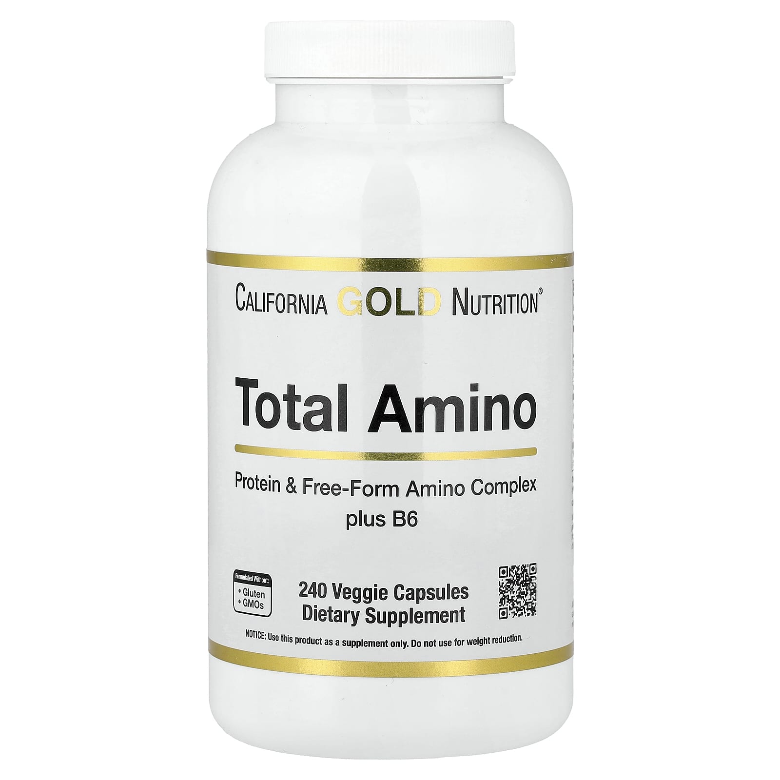 Total Amino with Vitamin B-6, and 20 Amino Acid Blend, 240 Veggie