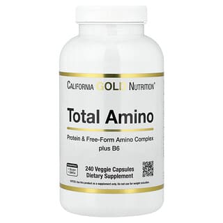 California Gold Nutrition, Total Amino with Vitamin B-6, and 20 Amino Acid Blend, 240 Veggie Capsules