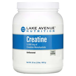Lake Avenue Nutrition, Creatina en polvo, Sin sabor, 5000 mg, 907 g (32 oz)
