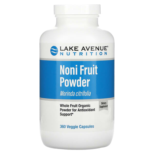 Lake Avenue Nutrition, Noni Fruit Powder, Organic Whole Fruit Powder, 360 Veggie Capsules