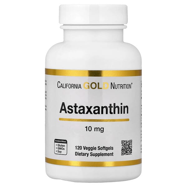 California Gold Nutrition, Astaxantina, 10 mg, 120 cápsulas blandas vegetales