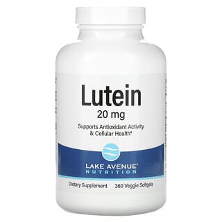 Lake Avenue Nutrition, Luteína, 20 mg, 360 Cápsulas Softgel Vegetais