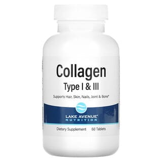 Lake Avenue Nutrition, Hydrolyzed Collagen Type I & III, 1,000 mg, 60 Tablets