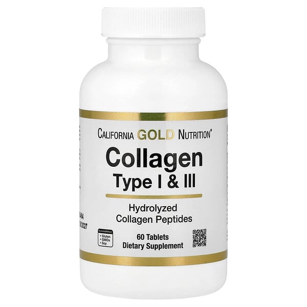 California Gold Nutrition, Hydrolyzed Collagen Type I & III, 60 Tablets