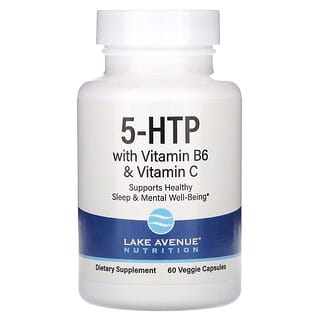 Lake Avenue Nutrition, 5-HTP con vitamina B6 y vitamina C, 100 mg, 60 cápsulas vegetales
