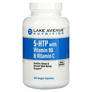Lake Avenue Nutrition, 5-هيدروكسيتريبتوفان مع فيتامين (ب6) وفيتامين (جـ)، 360 كبسولة نباتية