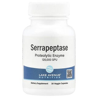 Lake Avenue Nutrition, Serrapeptase, proteolytisches Enzym, 120.000 SPUs, 30 vegetarische Kapseln