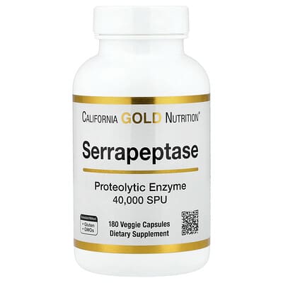 CaliforniaGoldNutrition,серрапептаза,протеолитическийфермент,40000SPU,180растительныхкапсул