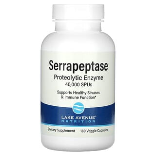 Lake Avenue Nutrition, Serrapeptase, Enzyme protéolytique, 40 000 USP, 180 capsules végétariennes