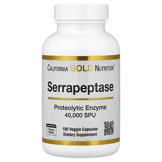 California Gold Nutrition, Serrapeptase, Proteolytic Enzyme, 40,000 SPUs, 180 Veggie Capsules