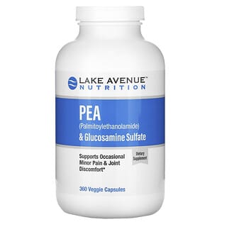 Lake Avenue Nutrition, PEA（棕櫚醯胺乙醇）和氨基葡萄糖硫酸鹽，360 粒素食膠囊