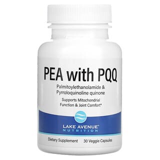 Lake Avenue Nutrition, PEA 300 毫克 + 吡咯喹啉醌 10 毫克，30 粒素食胶囊