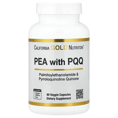 California Gold Nutrition, PEA 300 mg + PQQ 10 mg, 90 Veggie Capsules