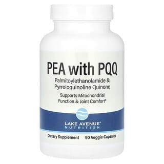 Lake Avenue Nutrition, PEA 300 毫克 + 吡咯喹啉醌 10 毫克，90 粒素食膠囊
