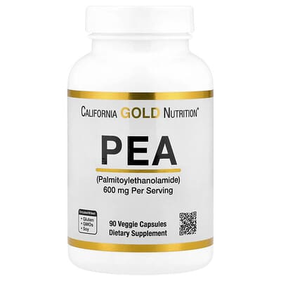 California Gold Nutrition, PEA (Palmitamide Ethanol), 90 Vegetarian Capsules (300 mg Each)
