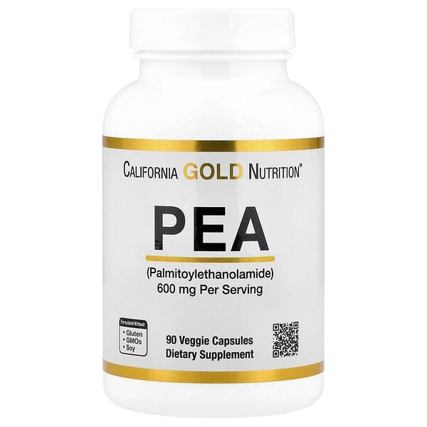 PEA (Palmitoylethanolamide), 90 Veggie Capsules (300 mg per Capsule)