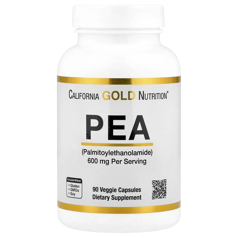 PEA (Palmitoylethanolamide), 90 Veggie Capsules (300 mg per Capsule)