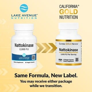 California Gold Nutrition, Nattokinaza, enzym proteolityczny, 2000 FU, 30 kapsułek roślinnych