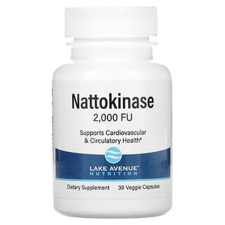 Lake Avenue Nutrition, Наттокиназа, протеолитический фермент, 2000 FU, 30 растительных капсул