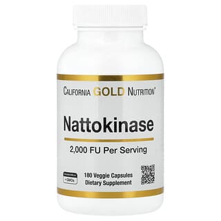 California Gold Nutrition, 纳豆激酶，蛋白水解酶，2,000 FU，180 粒素食胶囊