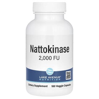 Lake Avenue Nutrition, Natoquinase, Enzima Proteolítica, 2.000 FUs, 180 Cápsulas Vegetais