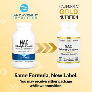 California Gold Nutrition, 몰리브덴 및 셀레늄 함유 N-아세틸-L-시스테인, 베지 캡슐 120정