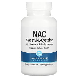 Lake Avenue Nutrition, NAC, N-acetilcisteína con selenio y molibdeno, 600 mg, 120 cápsulas vegetales
