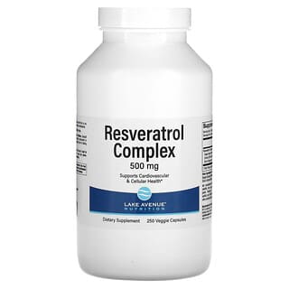 Lake Avenue Nutrition, Complexo de resveratrol, 500 mg, 250 cápsulas vegetais