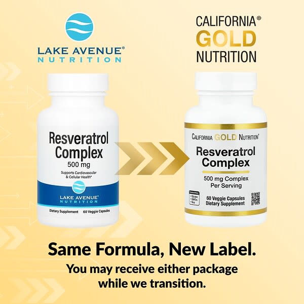 California Gold Nutrition, Resveratrol Complex, 60 Veggie Capsules