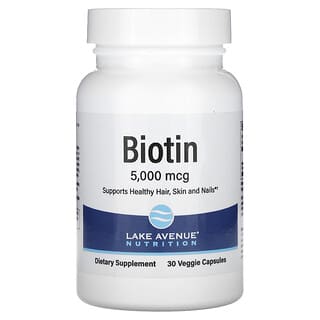 Lake Avenue Nutrition, Biotine, 5000 µg, 30 capsules végétariennes