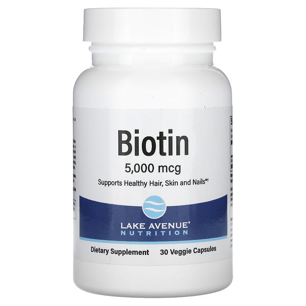 Lake Avenue Nutrition, Biotin, 5,000 mcg, 30 Veggie Capsules