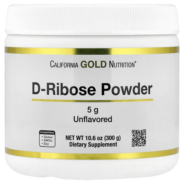 California Gold Nutrition D-Ribose Powder, Unflavored, 10.6 oz (300 g)