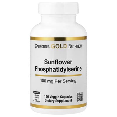 California Gold Nutrition, Sunflower Phospholipid Serine, 100 mg, 120 Vegetarian Capsules