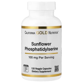 California Gold Nutrition, Fosfatidilserina de girasol, 100 mg, 120 cápsulas vegetales