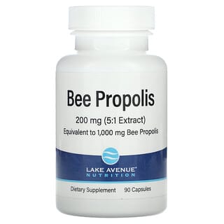 Lake Avenue Nutrition, Propóleo de abeja, Extracto 5:1, Equivalente a 1000 mg, 90 cápsulas vegetales