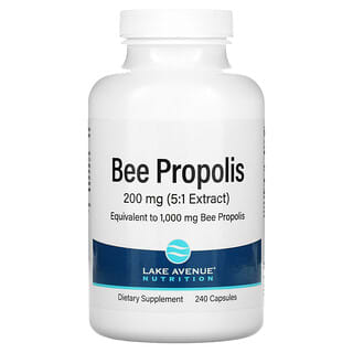 Lake Avenue Nutrition, Propóleo de abeja, Extracto 5:1, Equivalente a 1000 mg, 240 cápsulas