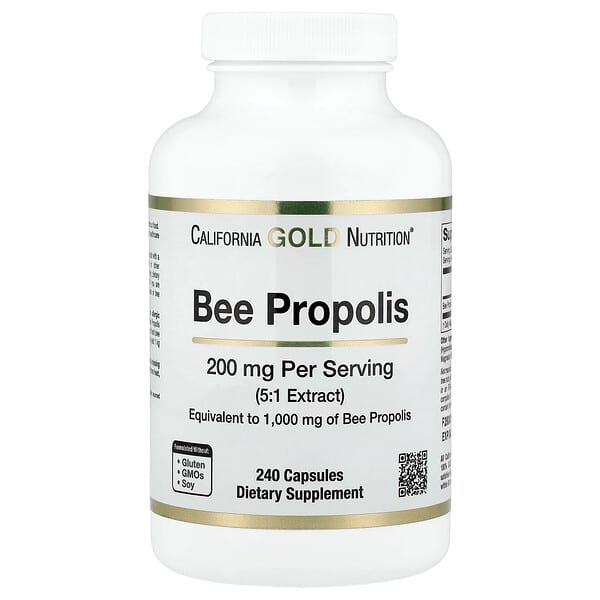 فوائد عكبر مع أفضل سعر على موقع اي هيرب 2 California Gold Nutrition, Bee Propolis, 1,000 mg, 240 Capsules