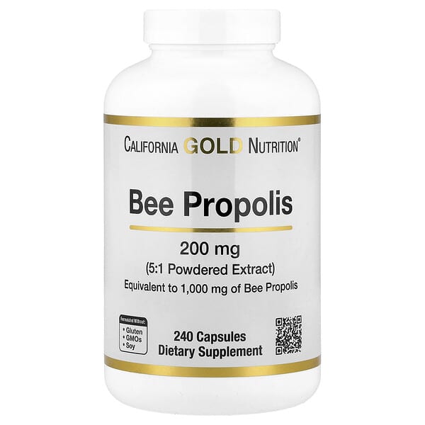 California Gold Nutrition, Bee Propolis, 1,000 mg, 240 Capsules — product photo 1