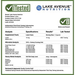 Lake Avenue Nutrition, Luteína, 10 mg, 60 cápsulas vegetales